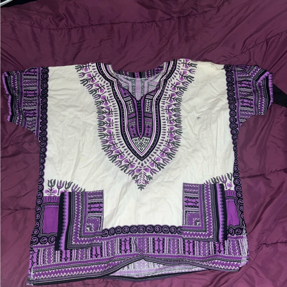 White and Purple Dashiki